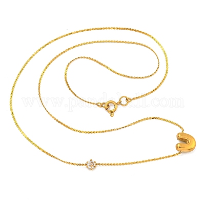 Ожерелья с подвесками из нержавеющей стали 304 с микропаве из кубического циркония NJEW-H017-01G-U-1