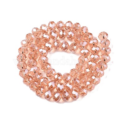 Стеклянные бусины с гальваническим покрытием  EGLA-A044-T8mm-A21-1