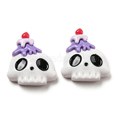 Cabochons décodés en résine opaque d'Halloween&nbsp;CRES-H002-02E-1