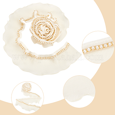 5 ярд кружевной отделки из смолы и шифона с оборками OCOR-WH0090-95-1