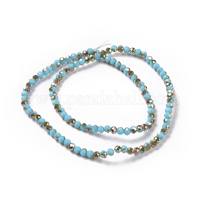 Гальванизировать непрозрачные сплошной цвет стеклянные бусы пряди EGLA-A034-P4mm-J03-1