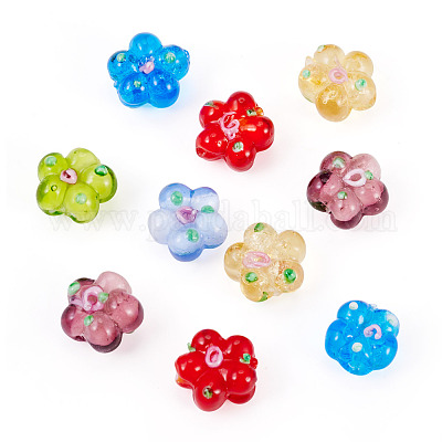 Perle di lampwork fatte a mano da 10 pz&nbsp;LAMP-TADJ0001-01D-1