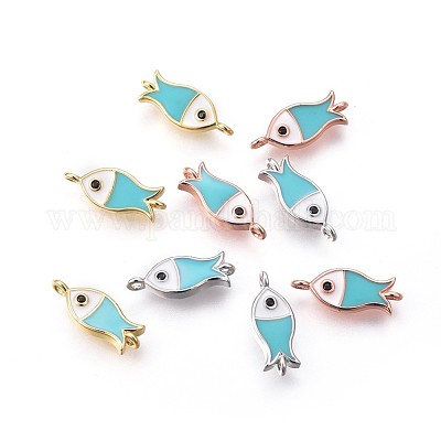 Соединители латунные эмалевые звенья&nbsp;KK-F783-15-1