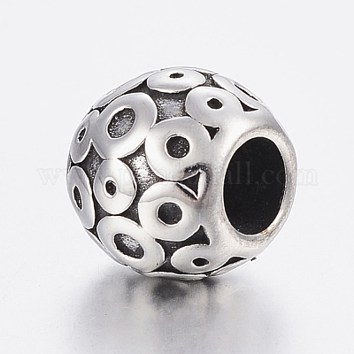 Европейские бусины из нержавеющей стали 304 с эмалированными оправами STAS-H440-53AS-1