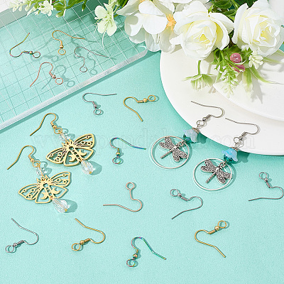 120 шт. 4-х цветные крючки для сережек из нержавеющей стали 304 STAS-SC0010-41-1