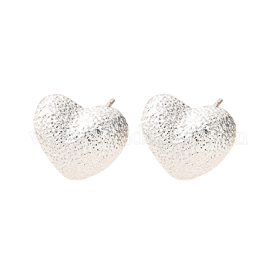 Серьги-гвоздики с текстурированной латунью EJEW-A143-02B-S-1