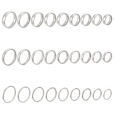 27 шт. 27 стильных кольца из нержавеющей стали для женщин RJEW-UN0003-04P-1