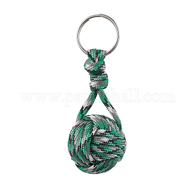 Брелки из нержавеющей стали с шариками из полиэстера KEYC-JKC01119-1