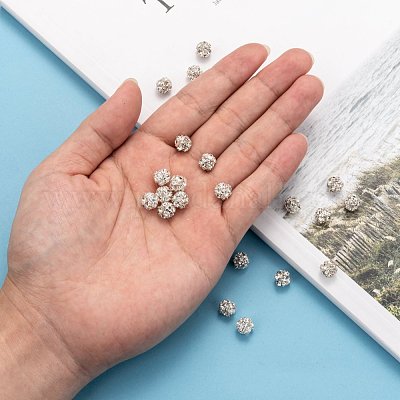 Латунные горный хрусталь прозрачный бисер RB-A017-8mm-S-1