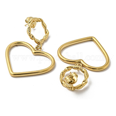 Серьги-гвоздики из нержавеющей стали 304 с ионным покрытием (IP) EJEW-K269-11G-1