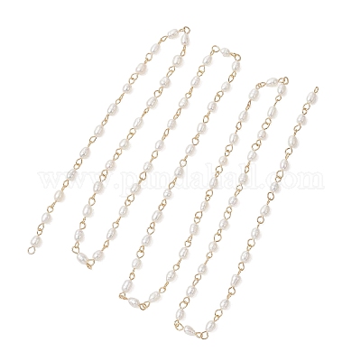 Цепочки ручной работы из натурального культивированного пресноводного жемчуга&nbsp;AJEW-JB01586-01-1