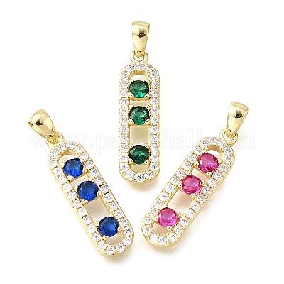 Латунные микро проложить кубического циркония подвески KK-V011-30G-1