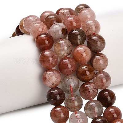 Натуральный красный Rutilated кварцевые нити бисера G-G300-A02-10mm-1