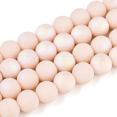Нити из матовых непрозрачных стеклянных бусин GLAA-T032-P10mm-MBB09-1