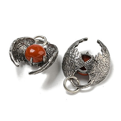 Подвески из смешанных драгоценных камней из натуральных и синтетических драгоценных камней в виде летучей мыши G-F766-03AS-1