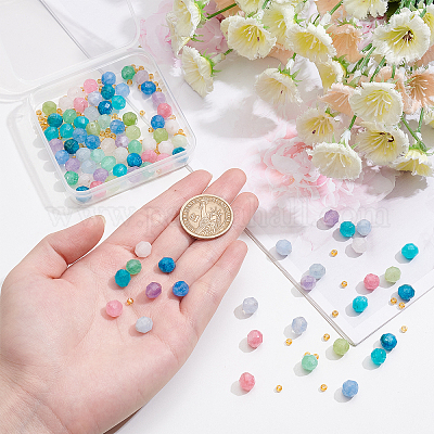 90 шт. 9-х цветные бусины из натурального доломита&nbsp;G-NB0003-21-1