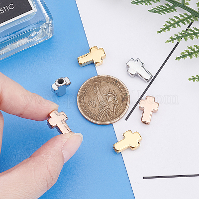 6 шт. 3-х цветные бусины из нержавеющей стали 304 STAS-DC0001-95-1