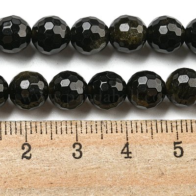 Естественный золотистый отлив обсидиан бисер пряди G-E571-A01-02-1