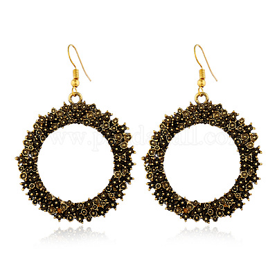 Комплект из кольца и плоского круглого сплава с подвеской и серег-подвесок FS-WG0C96B-01-1