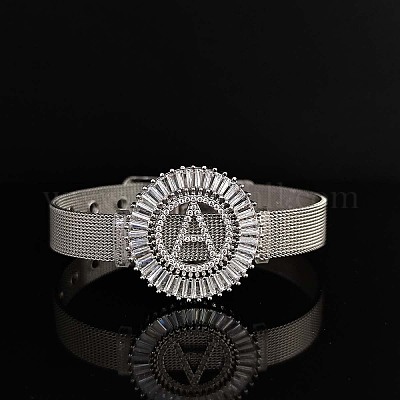 Латунные браслеты с микропаве из прозрачных кубических цирконий для женщин FS-WGA7409-13-1