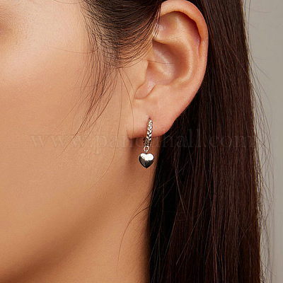 Серьги-кольца из стерлингового серебра в форме витого сердца s925 OI2673-1