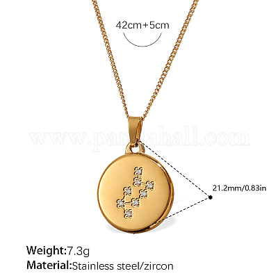 Кулон-подвеска в виде двенадцати созвездий из микропаве из нержавеющей стали 304.&nbsp;WGE6756-10-1