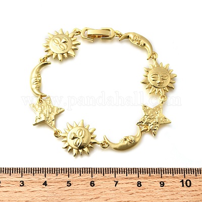 Латунь ссылка браслеты для женщин BJEW-C118-01G-1