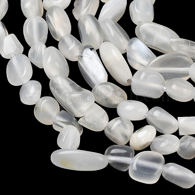 Натуральный белый лунный камень бисер пряди G-P601-A18-02-1