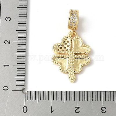 Латунь микропейв кубический цирконий европейские подвески с подвесками ZIRC-I071-08G-1