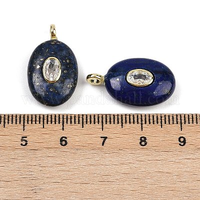 Подвески из натурального лазурита и кубического циркония G-Z076-01G-11-1