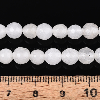 Окрашенные природные белый нефрит бисер пряди G-T139-6mm-60-26-1