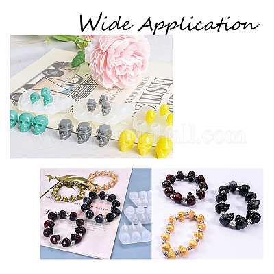 Силиконовые Молды для браслета из бусин с черепом DIY-FH0002-14-1