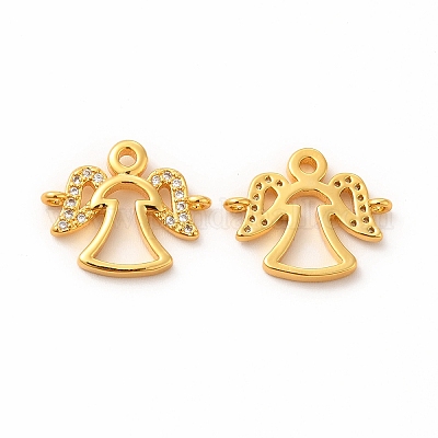 Экологичные подвески из латуни с микро-паве из прозрачного кубического циркония KK-F851-09G-1