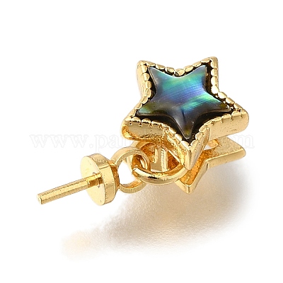 Звезда латунь пауа раковина чашка жемчуг штифт скобы булавки подвески KK-K389-144G-1