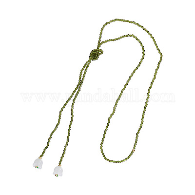 Ожерелья-лариаты из стеклянных бус с цветком VX1861-1