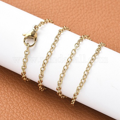 Модные унисекс ожерелья из нержавеющей стали 304 с цепочкой NJEW-L043-16G-1