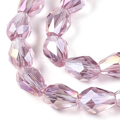 Прозрачные стеклянные бусины гальваническим пряди EGLA-N013-T4mm-B02-1