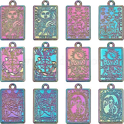 12 шт. 6 стильных подвески из сплава с покрытием цвета радуги FIND-CA0004-52-1