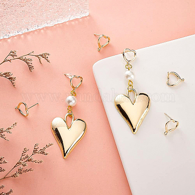 6 пара латунных сережек-гвоздиков KK-BC0008-61-1