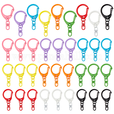 36 шт. 9-цветный цинковый сплав с вращающимися застежками для брелка FIND-PH0027-08-1