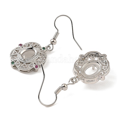 Стойка из латуни с покрытием из кубического циркония крючки для сережек KK-Z085-16P-1