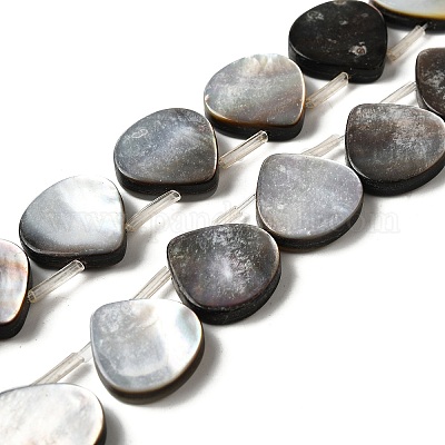 Нити бусин из натуральной черной ракушки для губ BSHE-D300-08-1