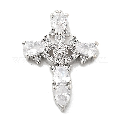 Латунные микропаве прозрачные подвески с фианитом KK-L228-03P-03-1