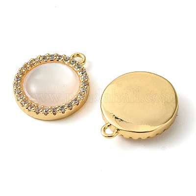 Латунные микропаве прозрачные подвески с фианитом KK-M277-07D-G-1