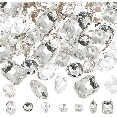 70 шт. 7 стильных кабошона из заостренного стекла k9 со стразами RGLA-CA0001-07-1