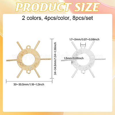 8 шт. 2-х цветные латунные кабошоны для жемчуга KK-CA0002-75-1