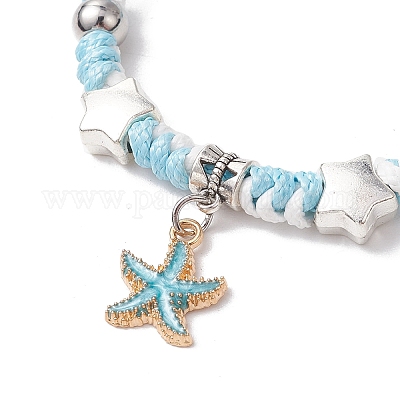 Регулируемые браслеты Корейские парафинированные полиэфирным кордом BJEW-JB11607-01-1