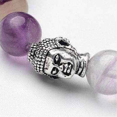 Природные флюорита браслеты простирания BJEW-JB02604-1