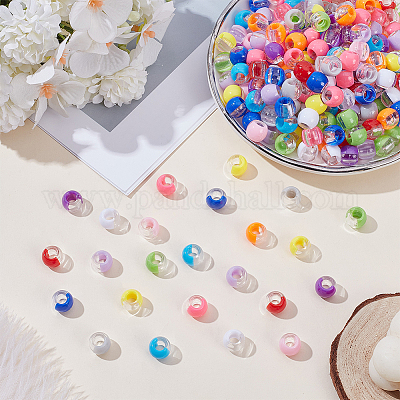 600 шт. 12 цвета прозрачные бусины из смолы RESI-GO0001-07-1