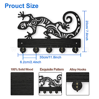 Настенные вешалки из дерева и железа HJEW-WH0055-057-1